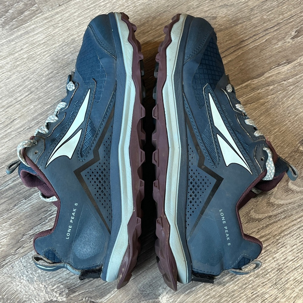 Altra Lone Peak 5 Womens Trail Running Shoes Blue Maroon AL0A4VR7408 Size 7